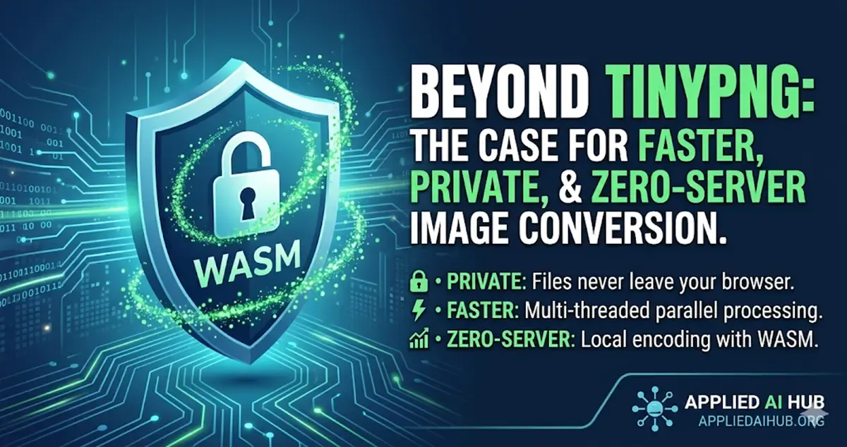 Illustration for "Beyond TinyPNG: Fast, Private, and Zero-Server Image Conversion" — a guide on client-side image compression and browser-based AVIF encoder | Applied AI Hub