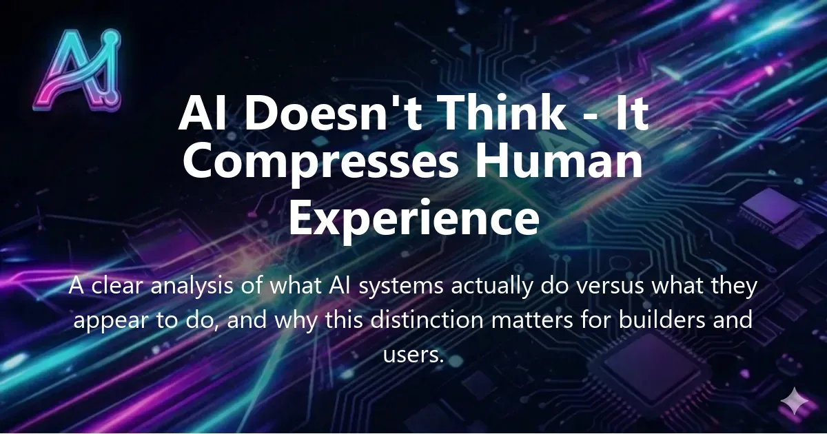 Illustration for "AI Doesn't Think: How it Compresses Human Experience" — a guide on AI and Opinion | Applied AI Hub