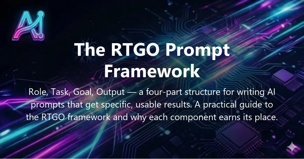 Illustration for "The RTGO Prompt Framework: Role, Task, Goal, and Output" — a guide on prompt engineering and RTGO framework | Applied AI Hub