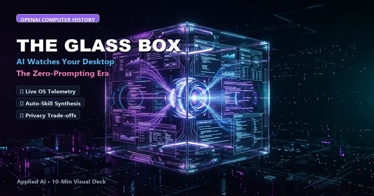 Cover image for "The Glass Box: Inside OpenAI's Computer History & Agentic AI"