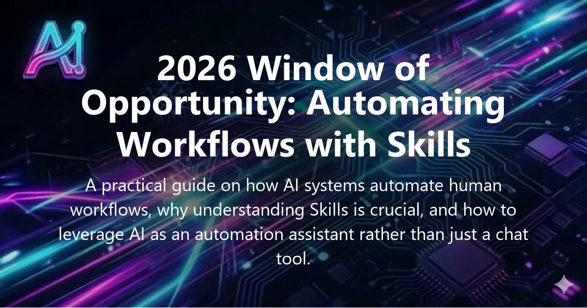 Cover image for "2026 Window of Opportunity: Automating Workflows with Skills" — AI, Automation guide | Applied AI Hub