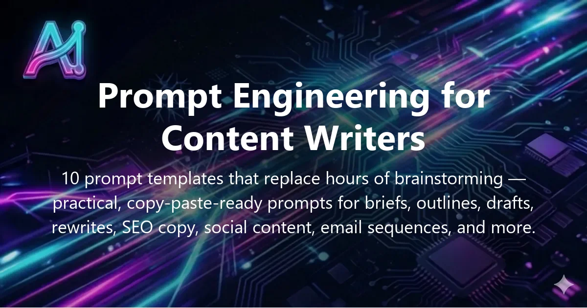 Cover image for "Prompt Engineering Best Practices for AI Content Writers" — prompt engineering, content writing guide | Applied AI Hub